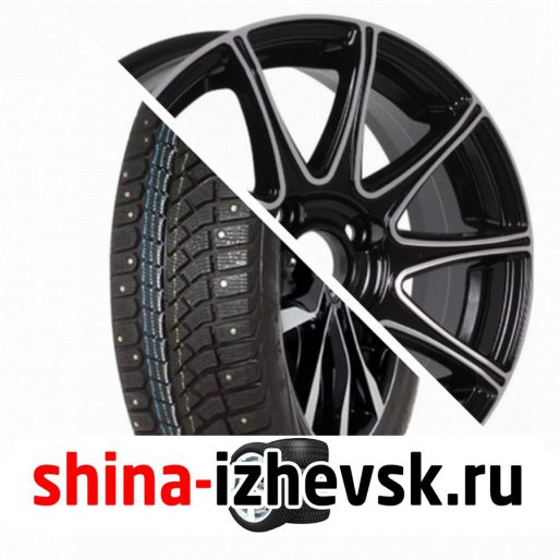 Колесо в сборе Viatti Brina Nordico (V-522) 195/65 R15 T 91 + VENTI 1516 6xR15 4×100 ET46 DIA60.1 Черный глянцевый в Ижевске
